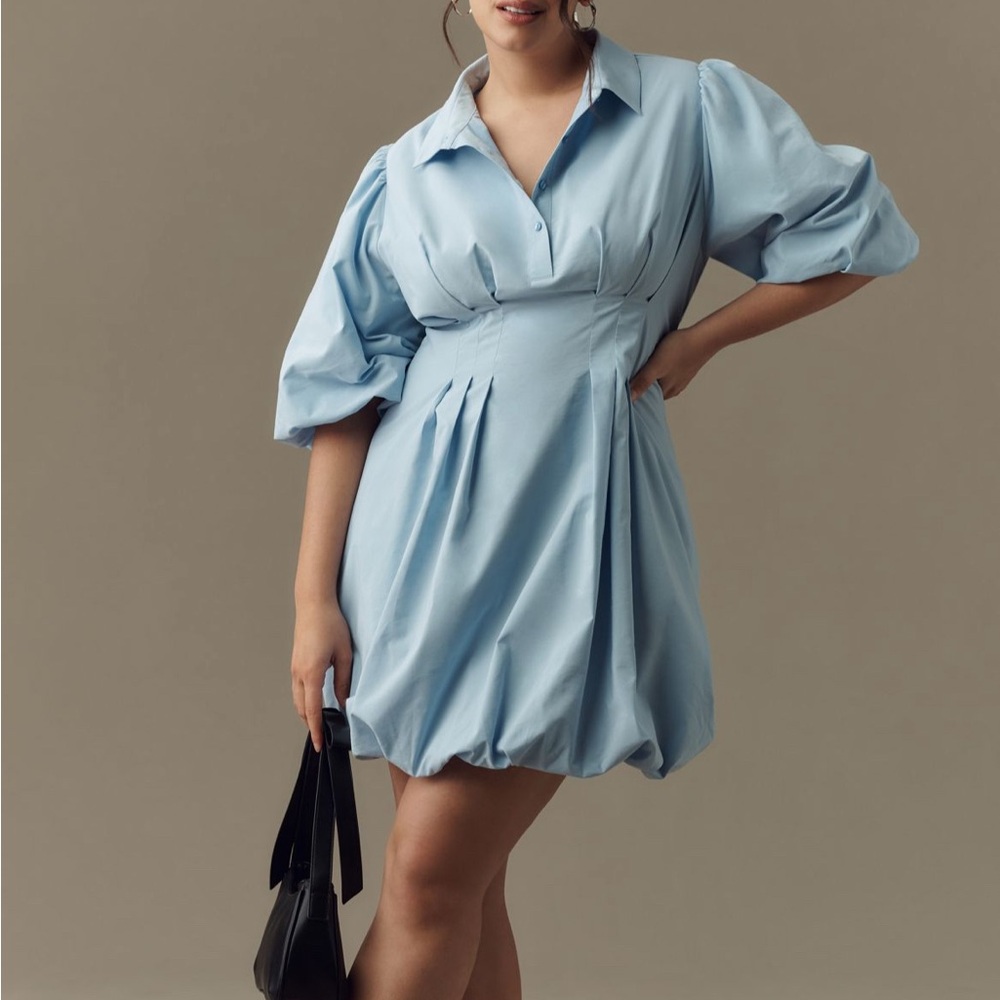 Maeve Collared Bubble-Hem
Mini Dress